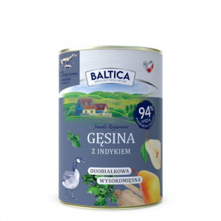 Baltica - Gęsina z indykiem 400g - karma mokra dla psa dorosłego