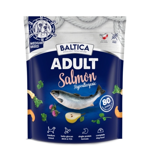 Baltica Hypoallergenic Salmon Adult M 1kg - Łosoś - średnie rasy