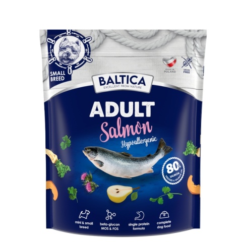 Baltica Hypoallergenic Salmon Adult XS/S 1kg - Łosoś - małe rasy