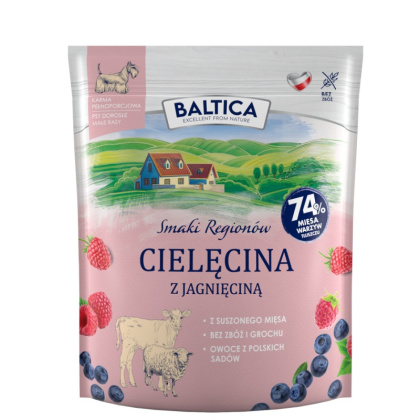 Baltica Smaki Regionów Cielęcina z jagnięciną XS/S 1kg - małe rasy