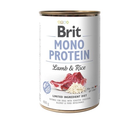 Brit Mono Protein Lamb&Rice 400g jagnięcina z ryżem - karma mokra dla psów dorosłych