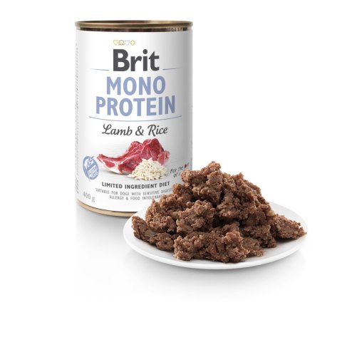 Brit Mono Protein Lamb&Rice 400g jagnięcina z ryżem - karma mokra dla psów dorosłych