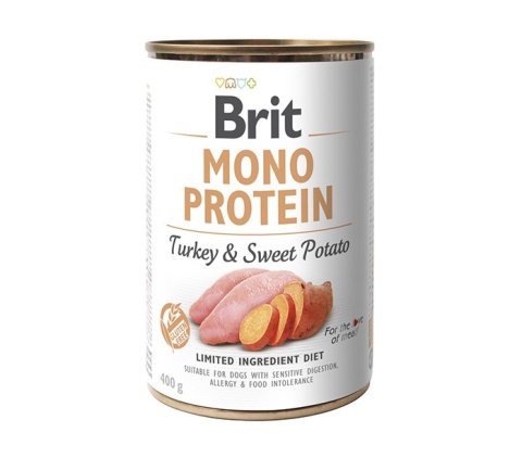 Brit Mono Protein Turkey & Sweet Potato 400g indyk z batatem - karma mokra dla psów dorosłych