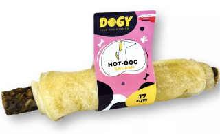 Dogy Hot-dog ze żwaczem z salami 17cm 1szt. - przysmak dla psa