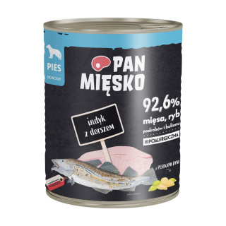 Pan Mięsko Indyk z dorszem 800g - karma mokra dla psa dorosłego