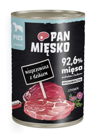 Pan Mięsko wieprzowina z dzikiem 400g - mokra karma dla psa dorosłego