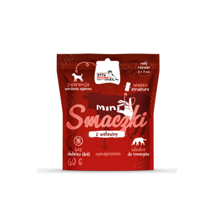 SYTA MICHA - MINI SMACZKI DLA PSA Z WOŁOWINY 60G