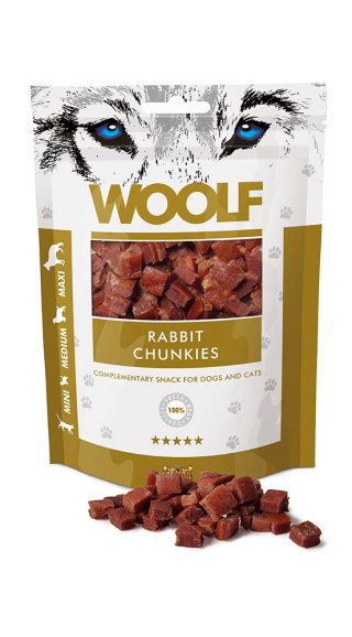 Woolf - Rabbit Chunkies 100g - mini kosteczki z królika - przysmak dla psa