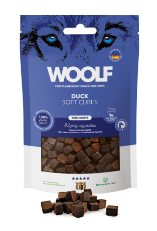 Woolf Soft Cubes Monoprotein Duck 100g - kaczka - przysmak dla psa