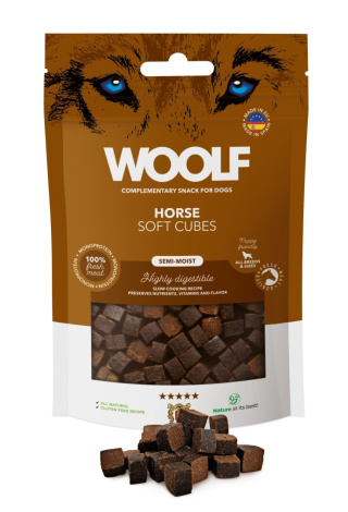 Woolf Soft Cubes Monoprotein Horse 100g - konina - przysmaki dla psa