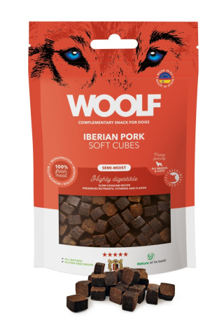 Woolf Soft Cubes Monoprotein Iberian Pork 100g - wieprzowina - przysmaki dla psa