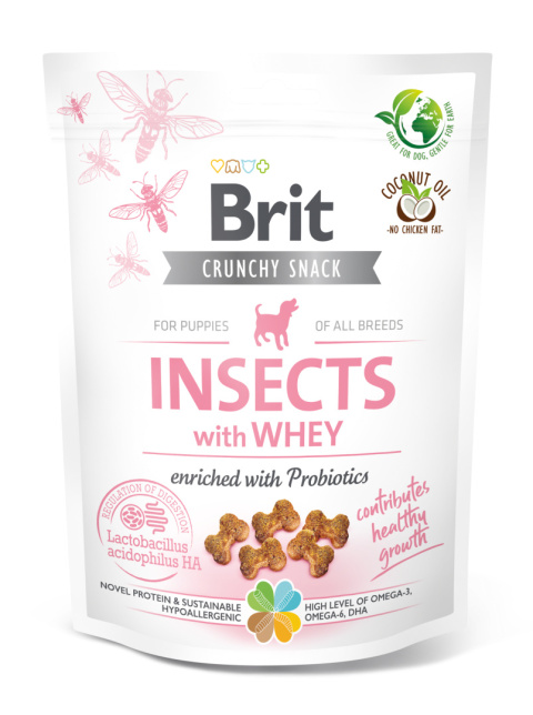 BRIT CRUNCHY INSECTS WITH WHEY - DLA SZCZENIĄT - SERWATKA 200G