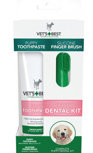 VET'S BEST DENTAL ŻEL+SZCZOTECZKA ZESTAW PUPPY