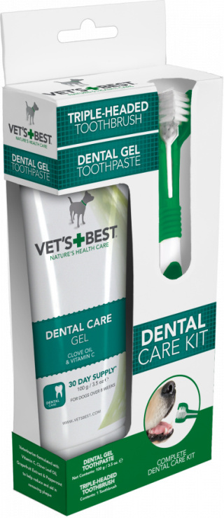 VET'S BEST DENTAL ŻEL+SZCZOTECZKA ZESTAW