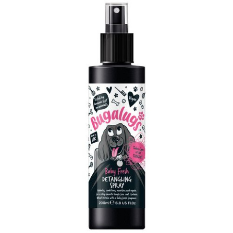 Bugalugs Baby Fresh Detangling Spray - odżywka ułatwiająca rozczesywanie sierści, zapach pudru - 200ml