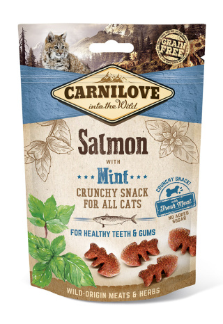 CARNILOVE CRUNCHY SNACK - ŁOSOŚ Z MIĘTĄ 50G - PRZYSMAK DLA KOTA