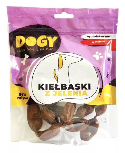 Dogy Kiełbaski z jelenia 100g - przysmaki dla psa