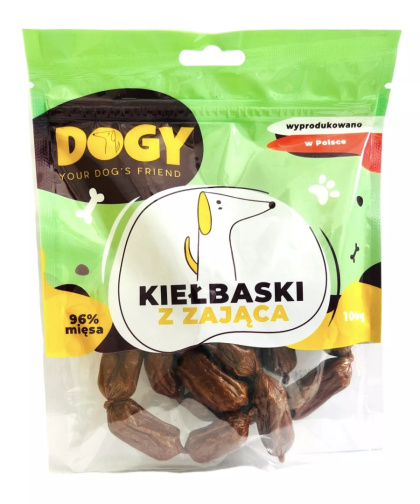 Dogy Kiełbaski z zająca 100g - przysmaki dla psa