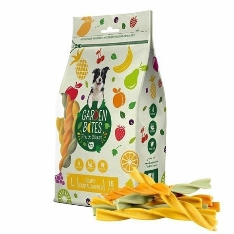 GARDEN BITES - FRUITY DENTAL SWIRLS - L - 15szt - wege gryzaki dla psa