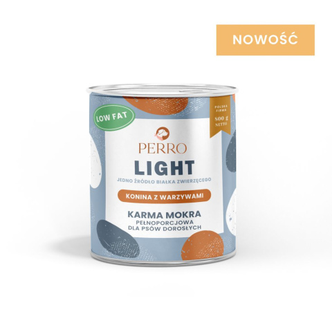 PERRO LIGHT - KONINA Z WARZYWAMI 800G - MONOBIAŁKOWA KARMA MOKRA LIGHT DLA PSA