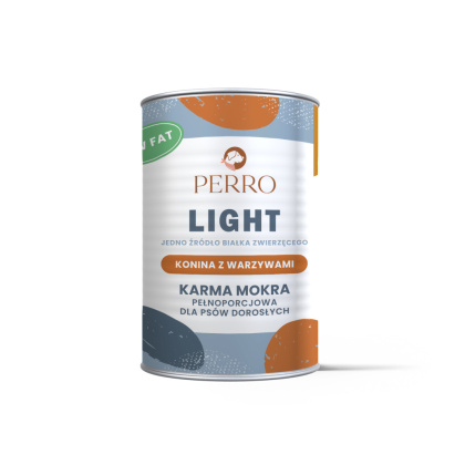 PERRO LIGHT - KONINA Z WARZYWAMI 400G - MONOBIAŁKOWA KARMA MOKRA LIGHT DLA PSA