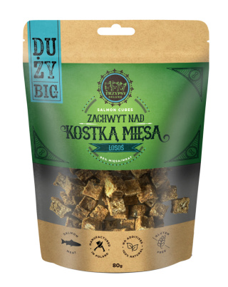 TrzyPsy - DUŻY Zachyt Nad Kostką Mięsa - Łosoś 80g