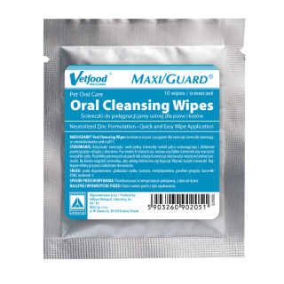 VetFood - MAXI/GUARD® Oral Cleansing Wipes 10szt - chusteczki do czyszczenia zębów