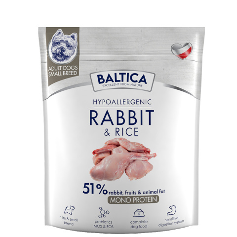 Baltica Rabbit&Rice XS/S 1kg - królik z ryżem - dla ras małych