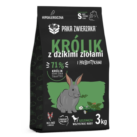 PAKA ZWIERZAKA - Seventh Heaven - PUPPY Królik z dzikimi ziołami S 3kg - karma dla szczeniąt